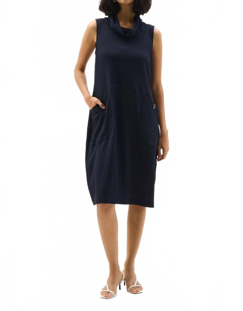 NEW JOSEPH RIBKOFF cowl neck cocoon dress in midnight blue